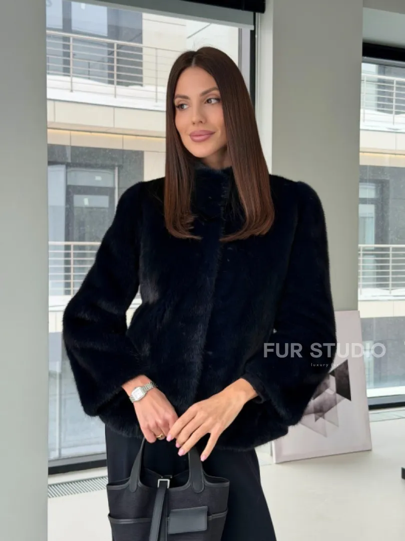 Укороченный норковый жакет - фото 13