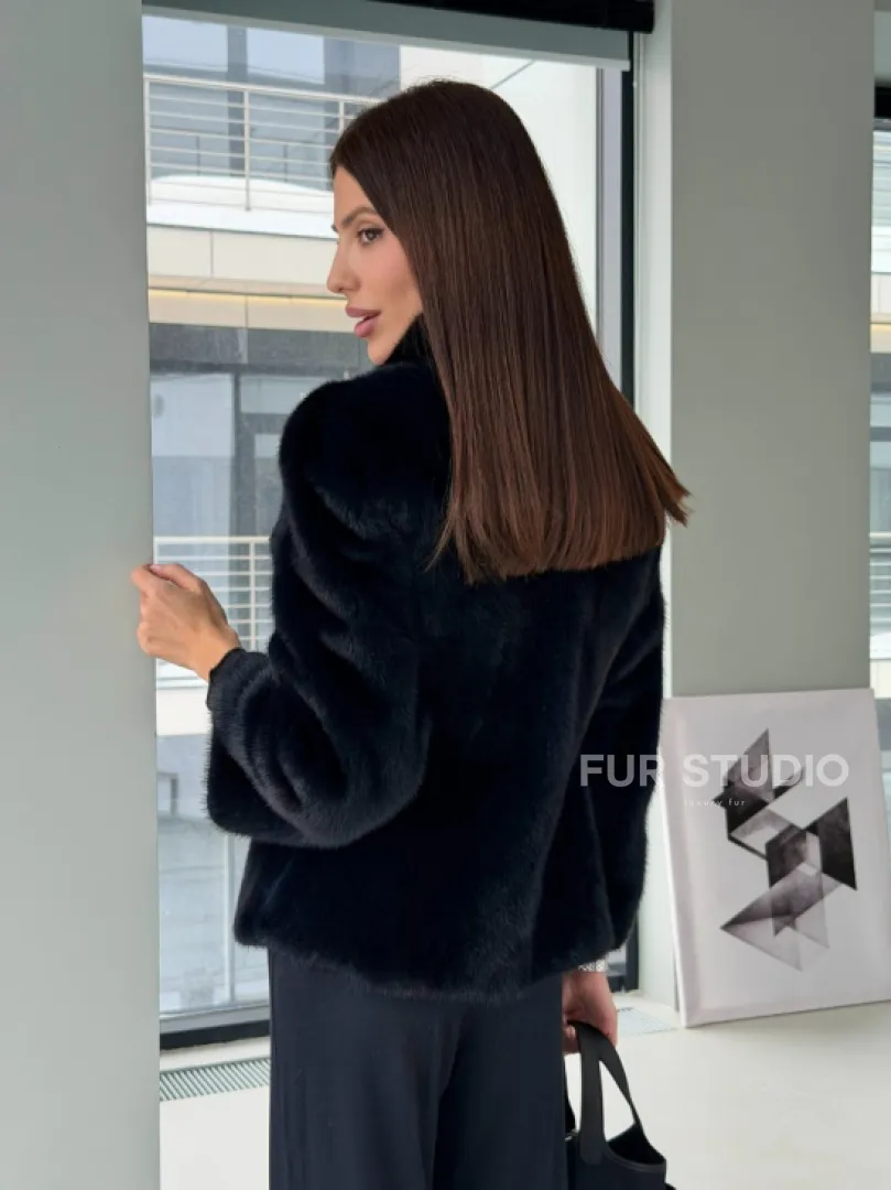 Укороченный норковый жакет - фото 10