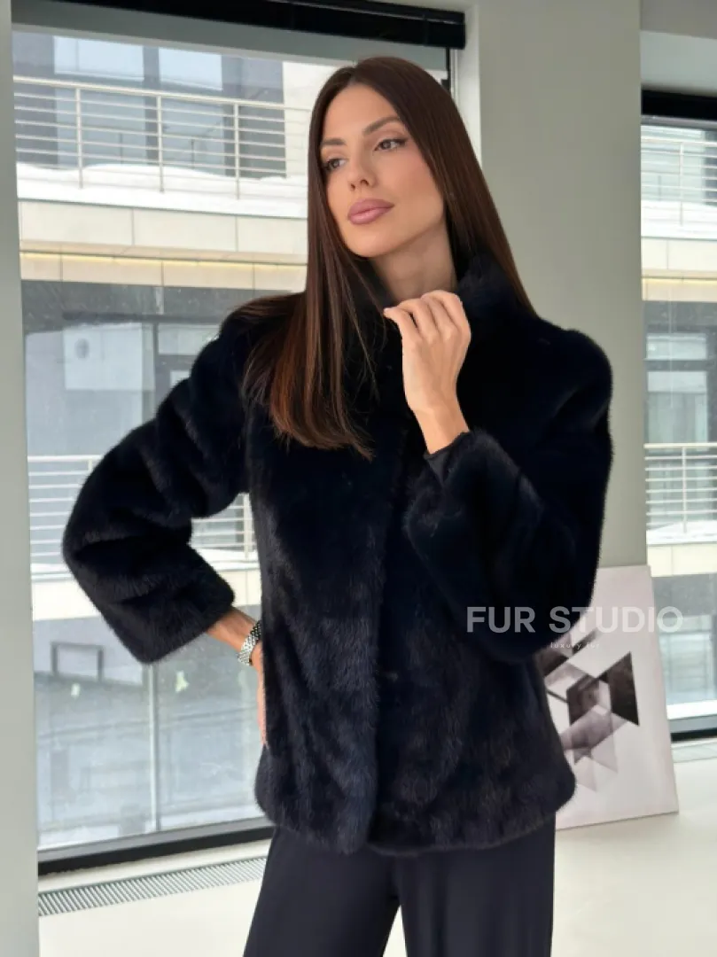 Укороченный норковый жакет - фото 6