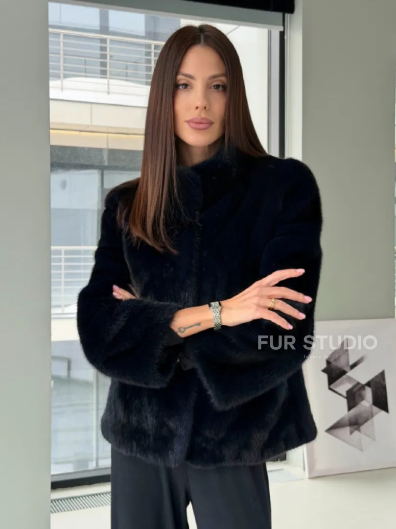 Укороченный норковый жакет - фото 8