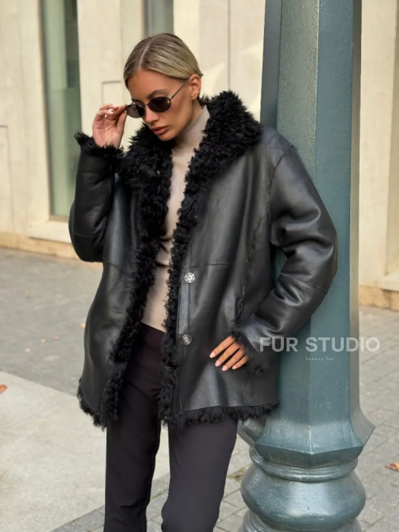 Дубленка из натуральной овчины Тиградо - фото 7