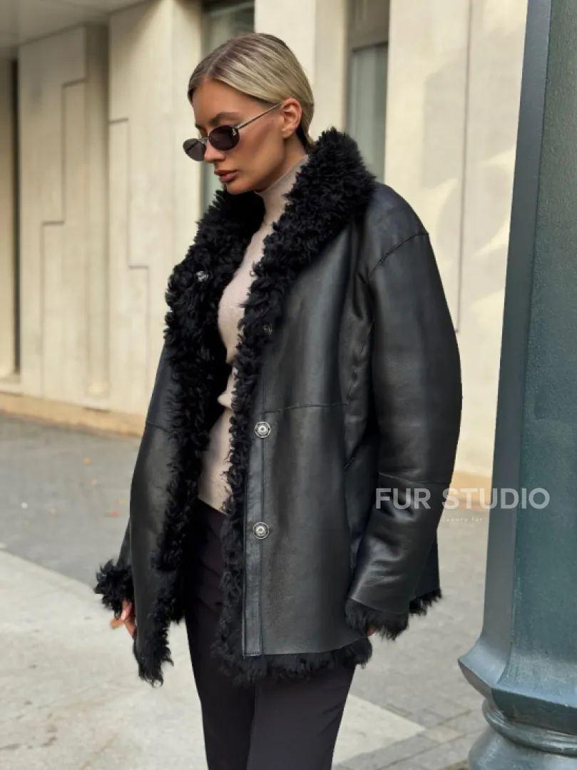 Дубленка из натуральной овчины Тиградо - фото 5