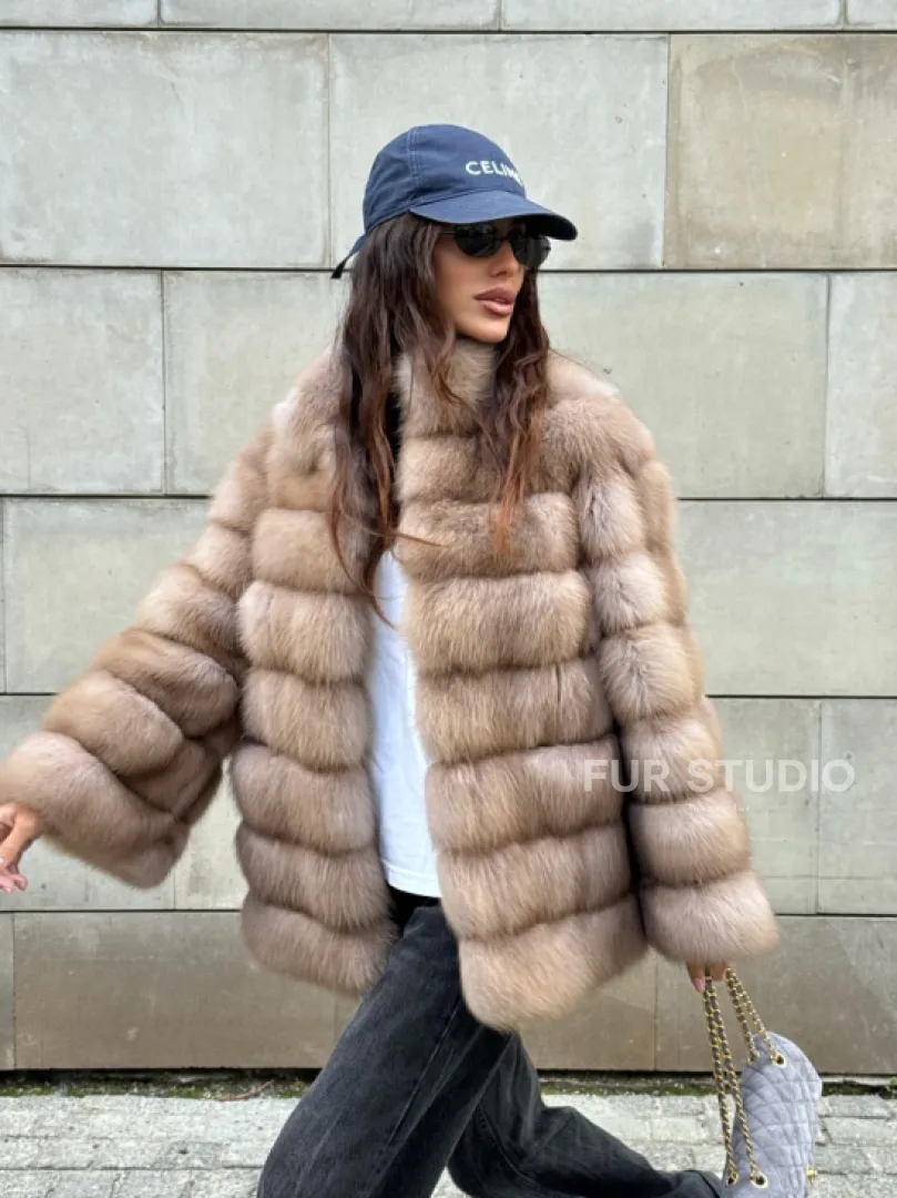 Шуба из меха куницы - фото 12