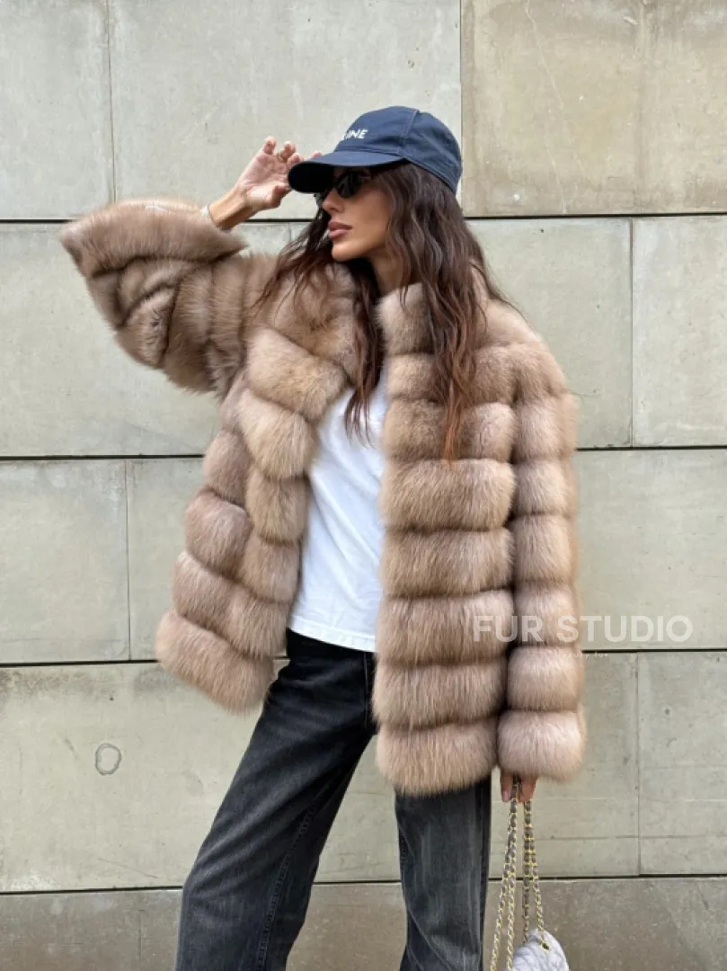 Шуба из меха куницы - фото 13