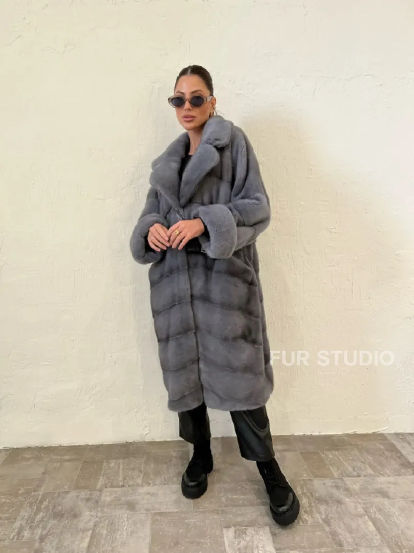 Шуба - кимоно из плюшевой норки Velvet - фото 5