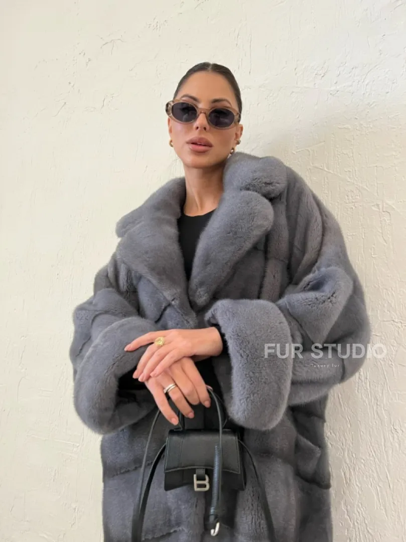 Шуба - кимоно из плюшевой норки Velvet - фото 2