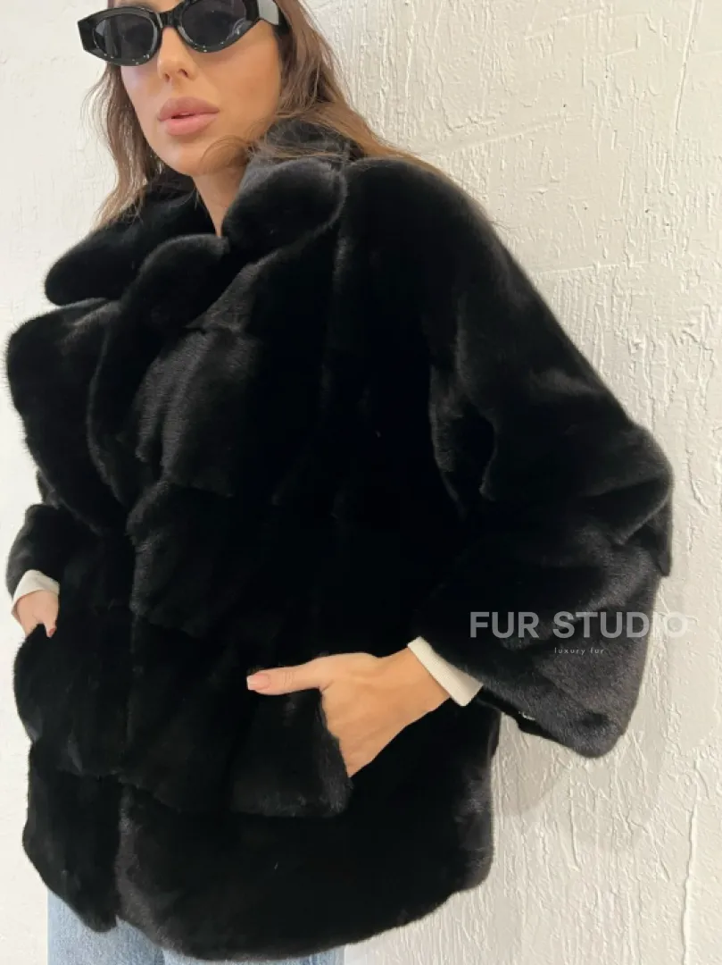 Короткая шуба - автоледи из меха аукционной норки