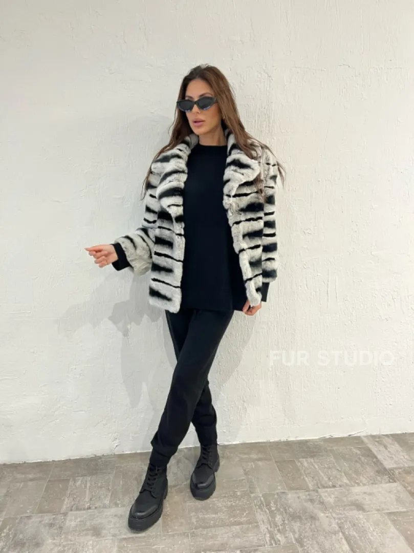 Короткая шуба из меха орилага под шиншиллу - фото 8