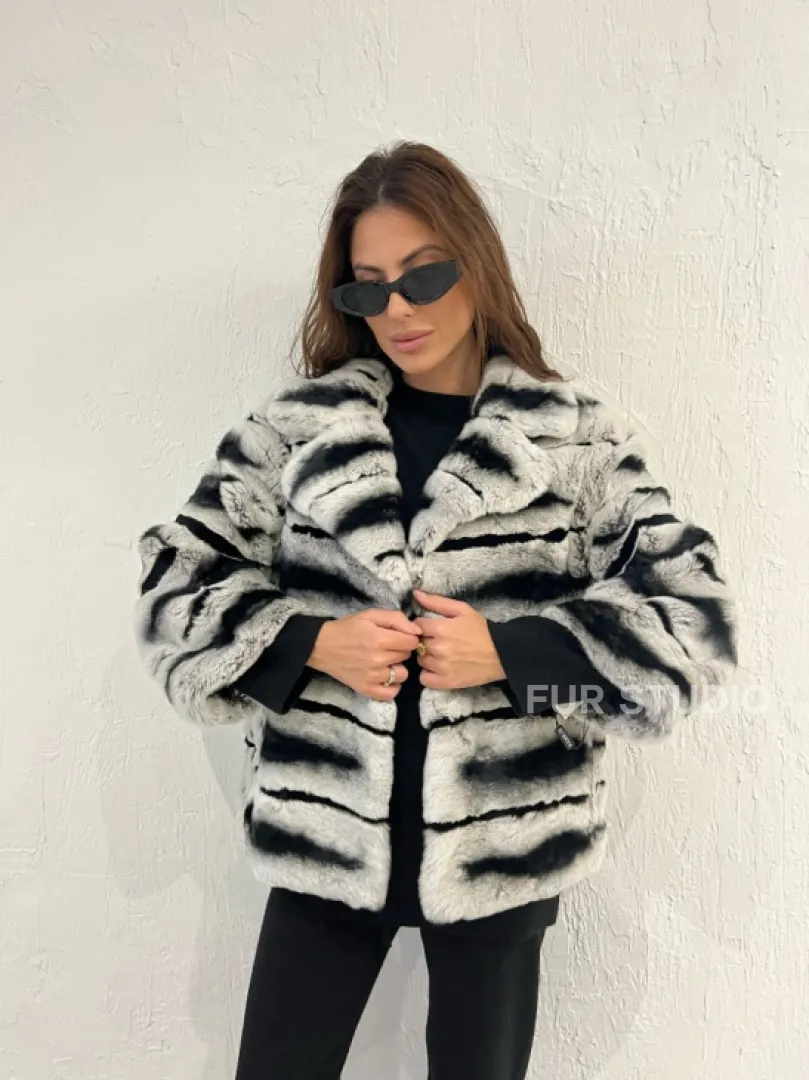 Короткая шуба из меха орилага под шиншиллу - фото 7