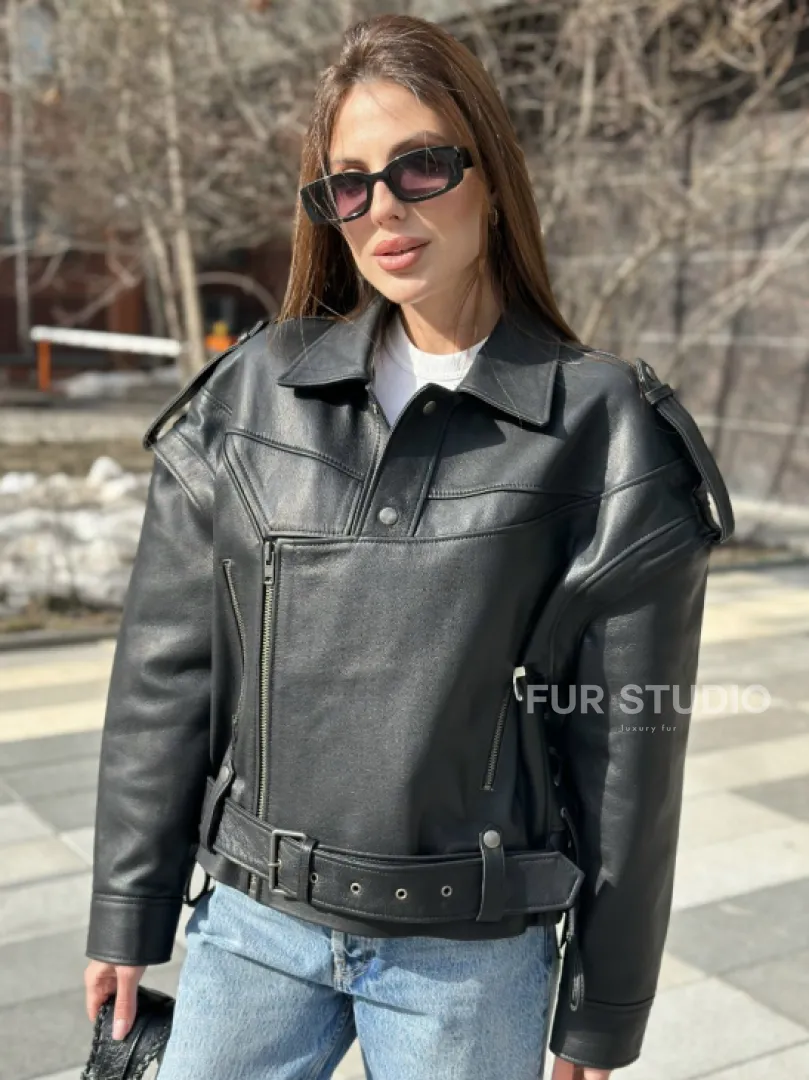 Косуха женская из натуральной кожи - фото 0