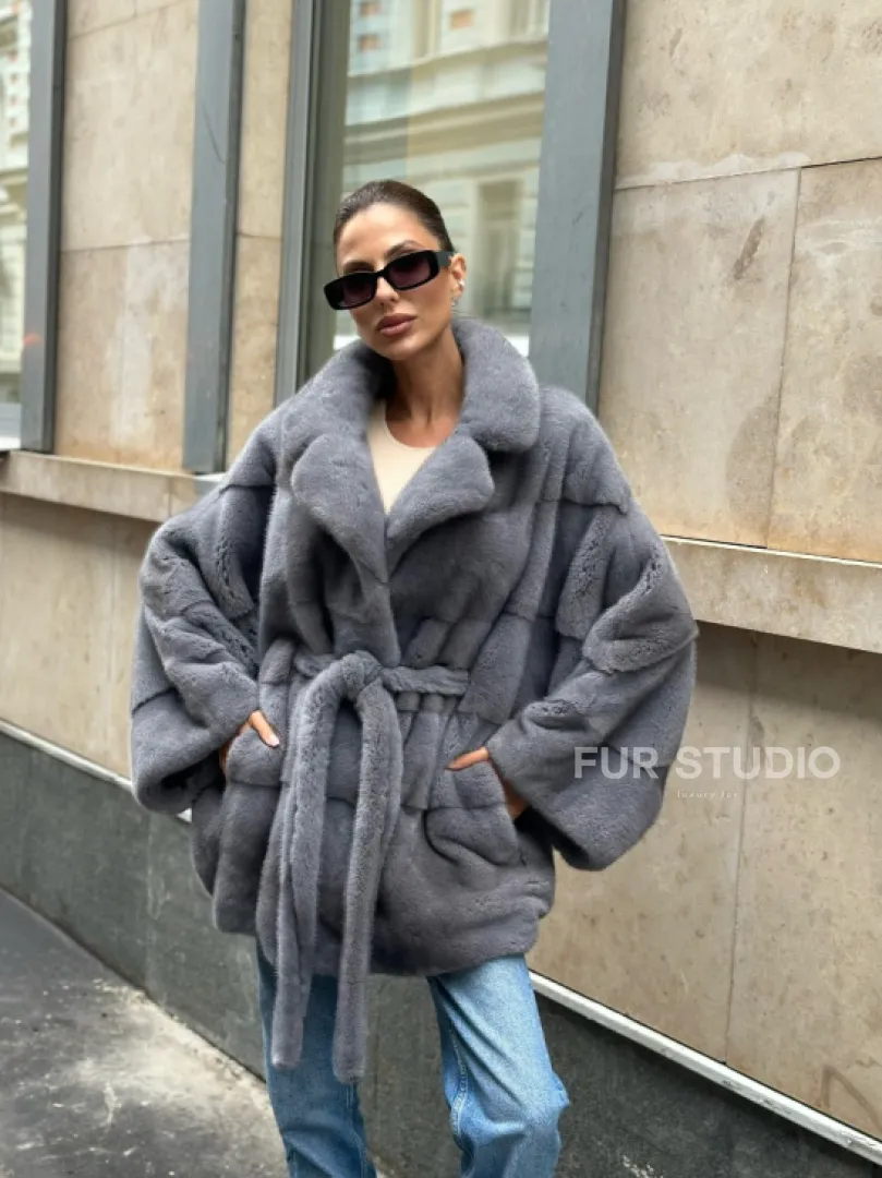 Норковое пончо - VELVET - фото 3