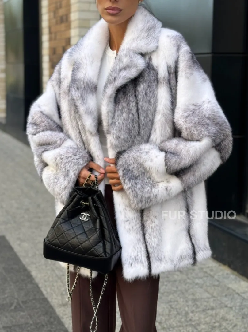 Белая норковая куртка автоледи английский воротник - фото 6