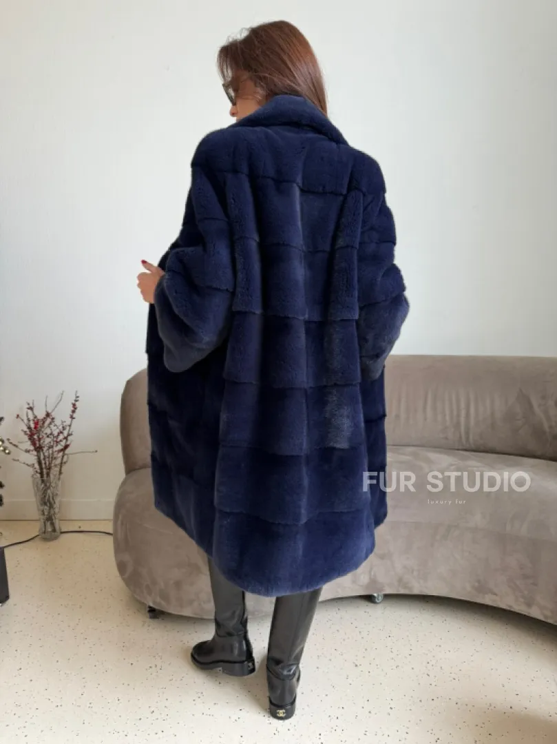 Норка KOPENHAGEN FUR английский воротник поперечка - цвет синий - фото 4