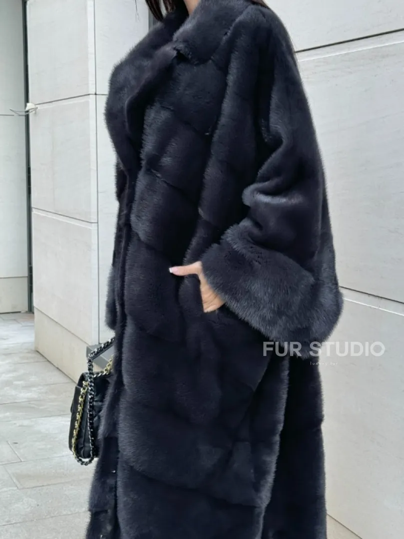 Манто из аукционной норки в цвете графит - фото 3