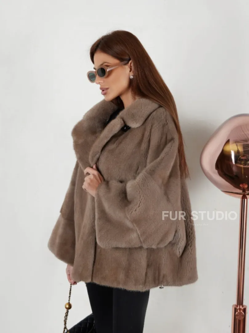Шуба Premium Style свободного кроя из меха норки