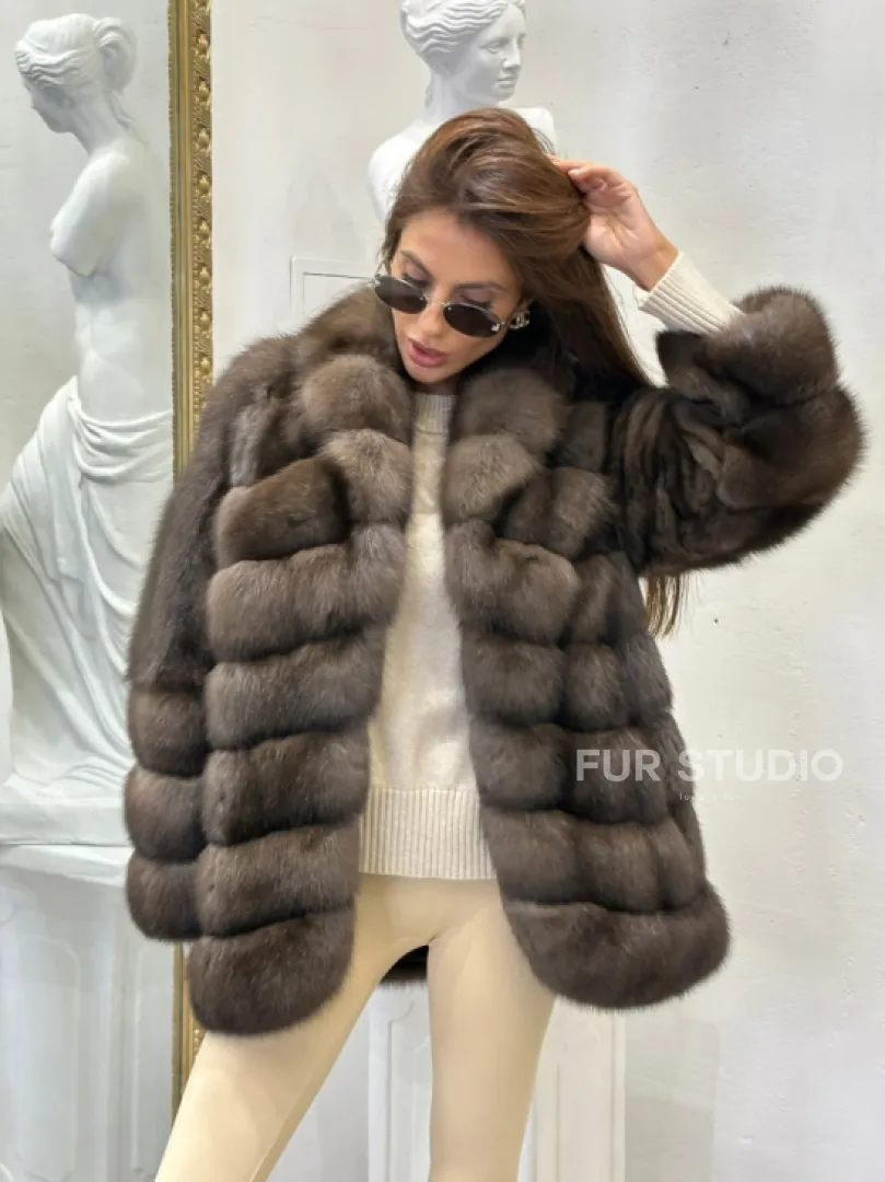 Стильный жакет из меха соболя - фото 4