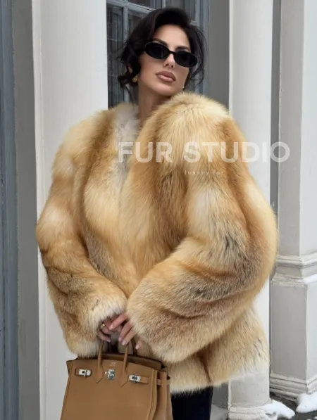Шуба Premium из меха альпийской лисы - GOLDEN FOX - фото 4