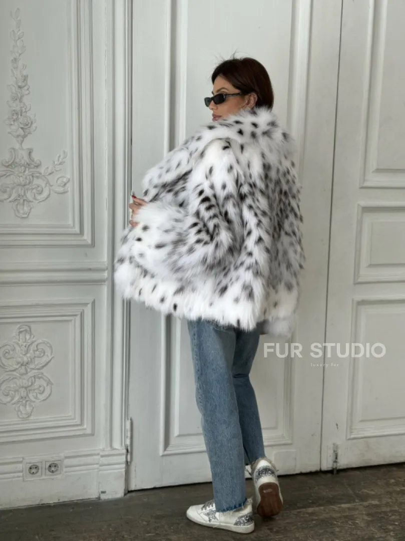 Полушубок из меха аукционной лисы (реплика канадской рыси) - фото 8