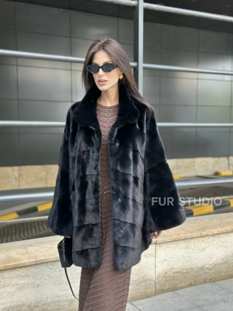 Норка BLACKGLAMA стойка воротник паркет