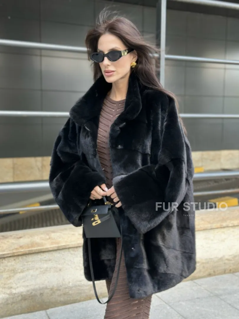 Норка BLACKGLAMA стойка воротник паркет