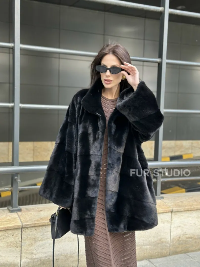 Норка BLACKGLAMA стойка воротник паркет