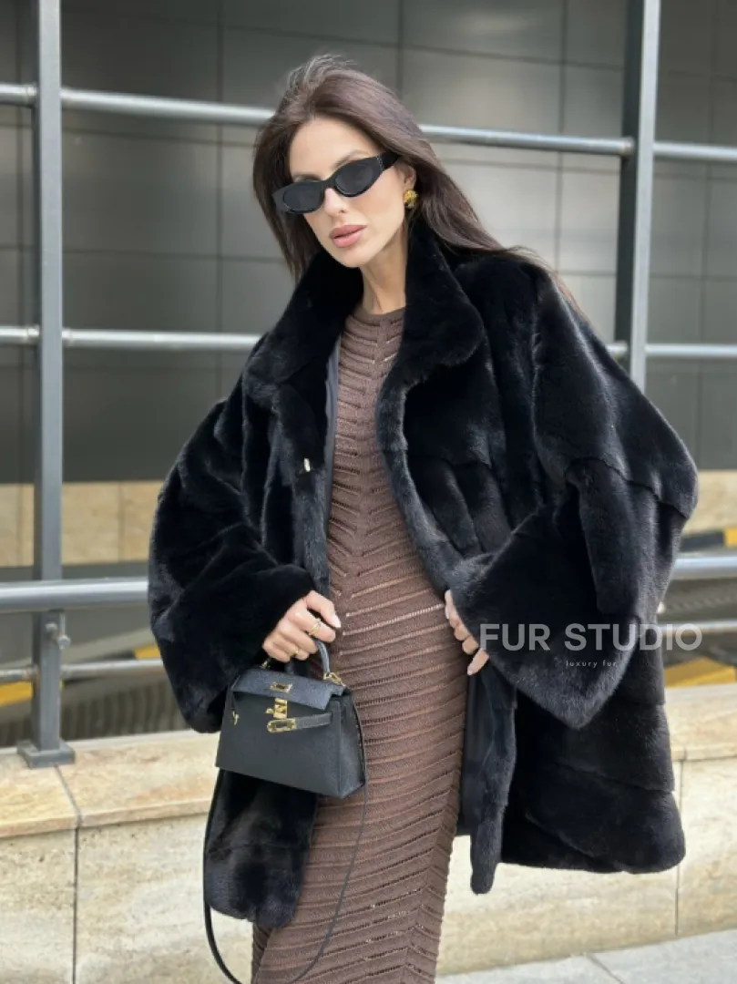 Норка BLACKGLAMA стойка воротник паркет