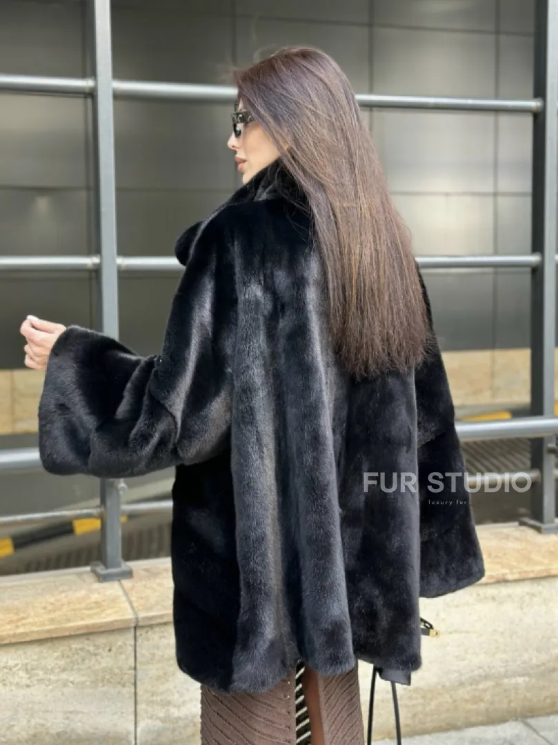 Норка BLACKGLAMA стойка воротник паркет