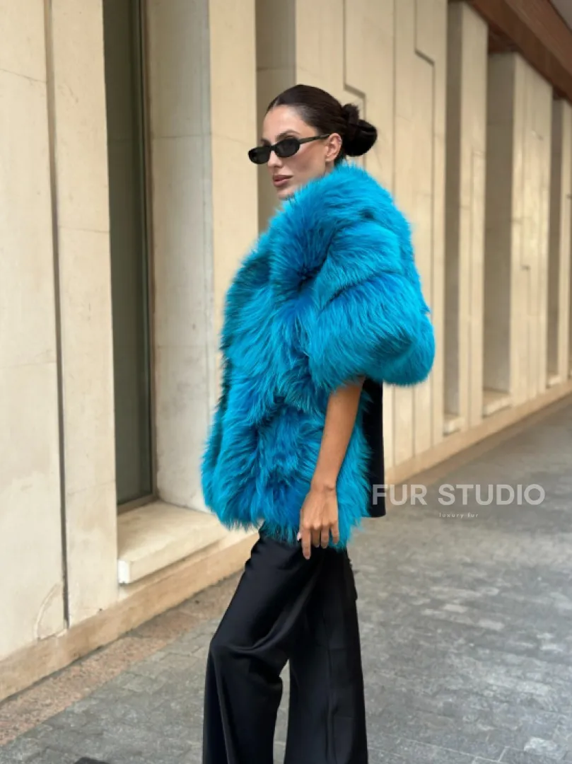 Накидка женская из меха чернобурки - Тиффани - фото 9