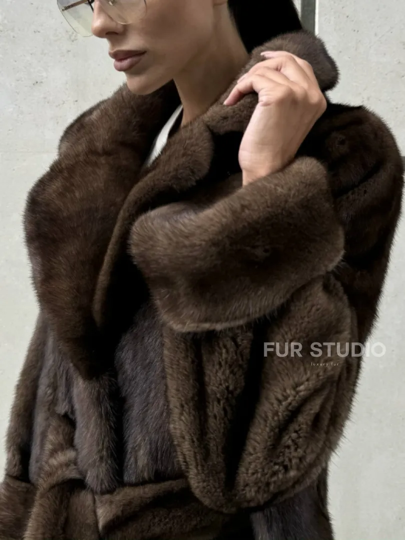 Женская винтажная шуба из аукционного меха норки Saga Furs - фото 2