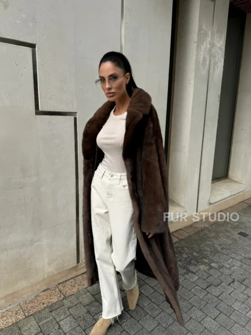 Женская винтажная шуба из аукционного меха норки Saga Furs - фото 13