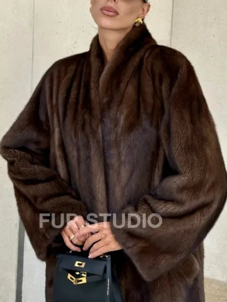 Шуба из PREMIUM норки SAGA FURS в винтажном стиле - фото 3