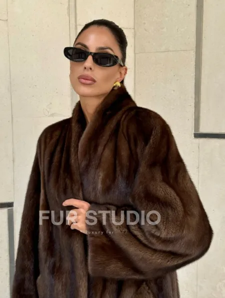 Шуба из PREMIUM норки SAGA FURS в винтажном стиле - фото 4