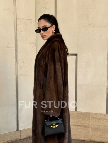 Шуба из PREMIUM норки SAGA FURS в винтажном стиле - фото 7