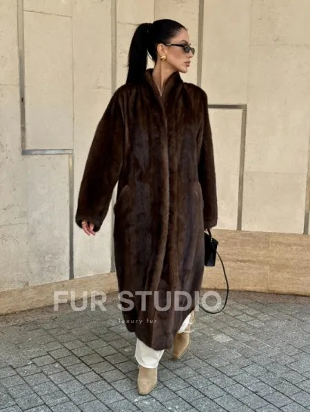 Шуба из PREMIUM норки SAGA FURS в винтажном стиле - фото 1