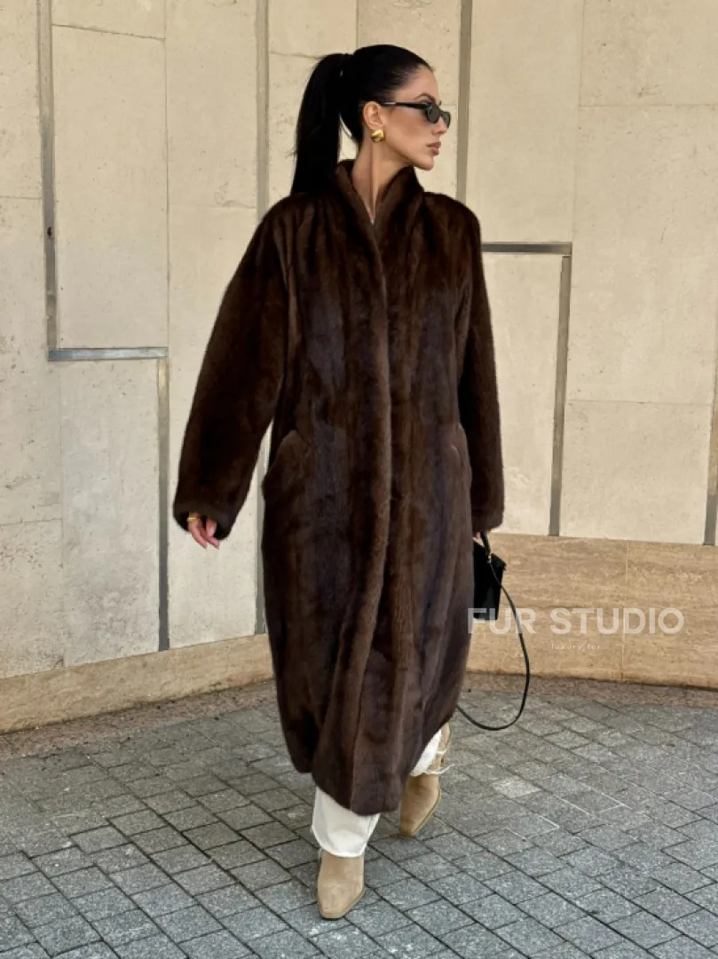 Шуба из PREMIUM норки SAGA FURS в винтажном стиле - фото 1