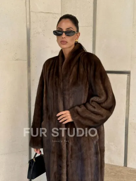 Шуба из PREMIUM норки SAGA FURS в винтажном стиле - фото 5