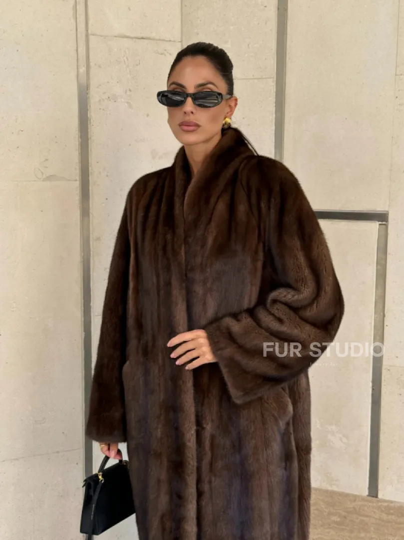 Шуба из PREMIUM норки SAGA FURS в винтажном стиле - фото 5