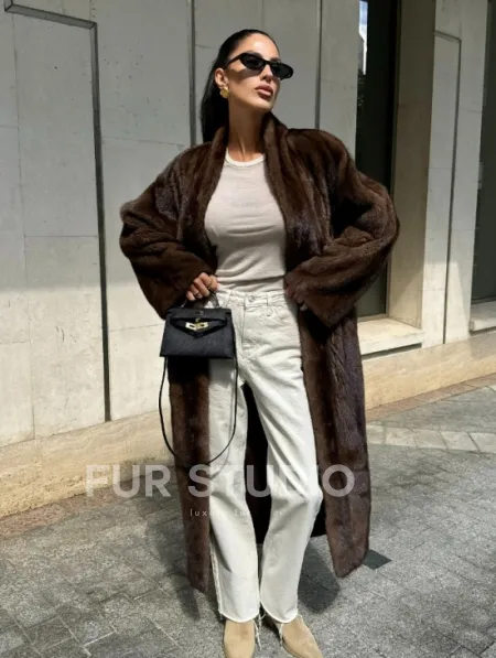 Шуба из PREMIUM норки SAGA FURS в винтажном стиле - фото 8