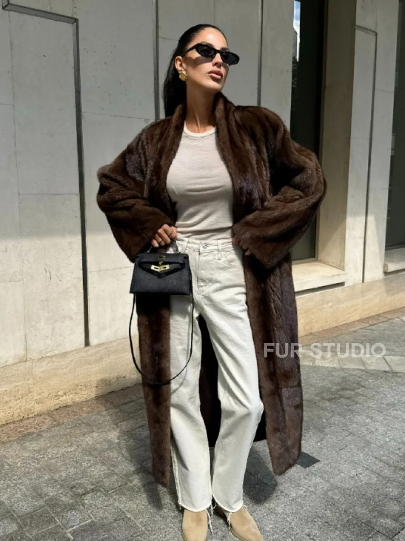 Шуба из PREMIUM норки SAGA FURS в винтажном стиле - фото 8