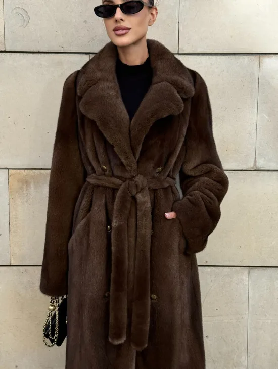 Норковая шуба цельный мех английский воротник KOPENHAGEN FUR