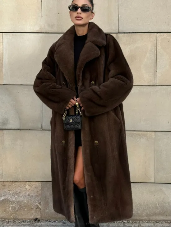 Норковая шуба цельный мех английский воротник KOPENHAGEN FUR