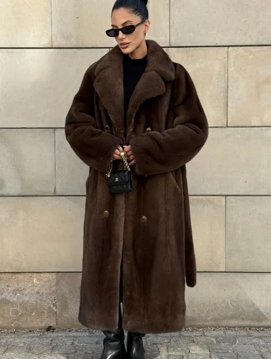 Норковая шуба цельный мех английский воротник KOPENHAGEN FUR