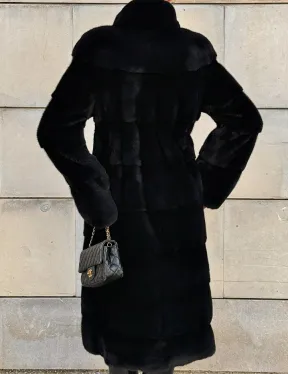 Шуба из скандинавской(плюшевой) норки - стойка воротник