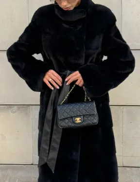 Шуба из скандинавской(плюшевой) норки - стойка воротник