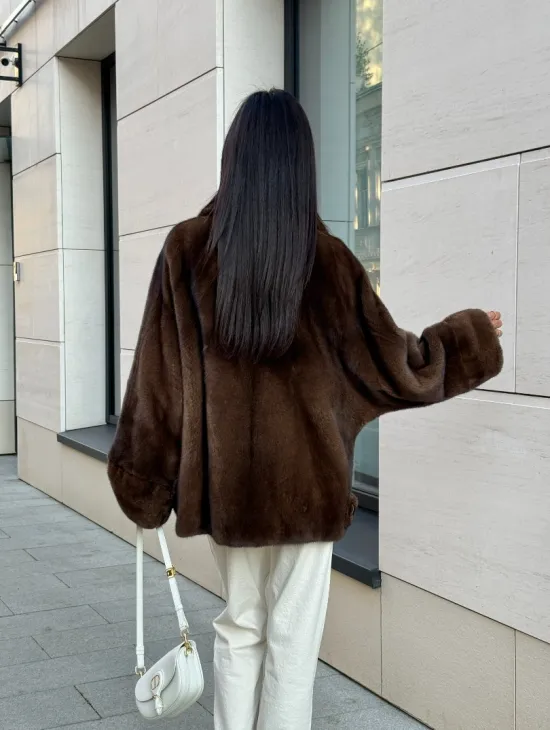 Шуба в натуральном цвете - аукционная норка VELVET