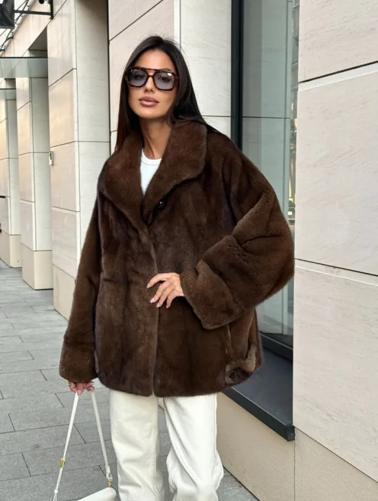 Шуба в натуральном цвете - аукционная норка VELVET