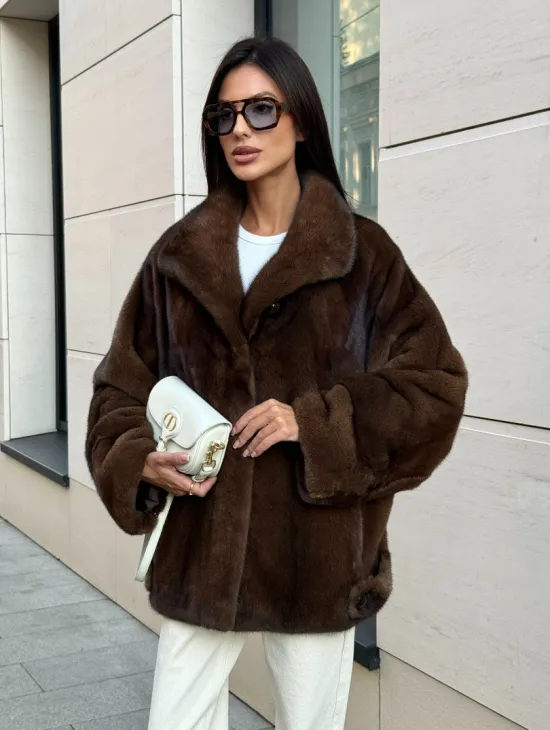 Шуба в натуральном цвете - аукционная норка VELVET