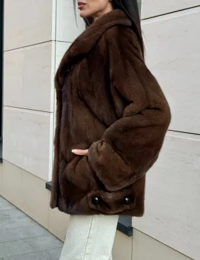 Шуба в натуральном цвете - аукционная норка VELVET