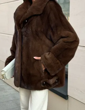 Шуба в натуральном цвете - аукционная норка VELVET