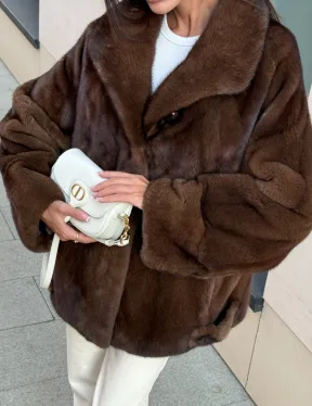 Шуба в натуральном цвете - аукционная норка VELVET